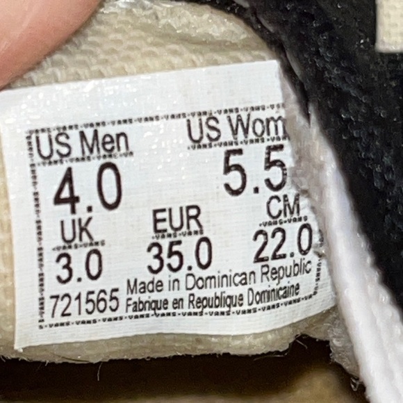 Vans Men 4, Women 5.5  Checkered SHOES Black white Slip-On sneakers retro canvas - Picture 2 of 12